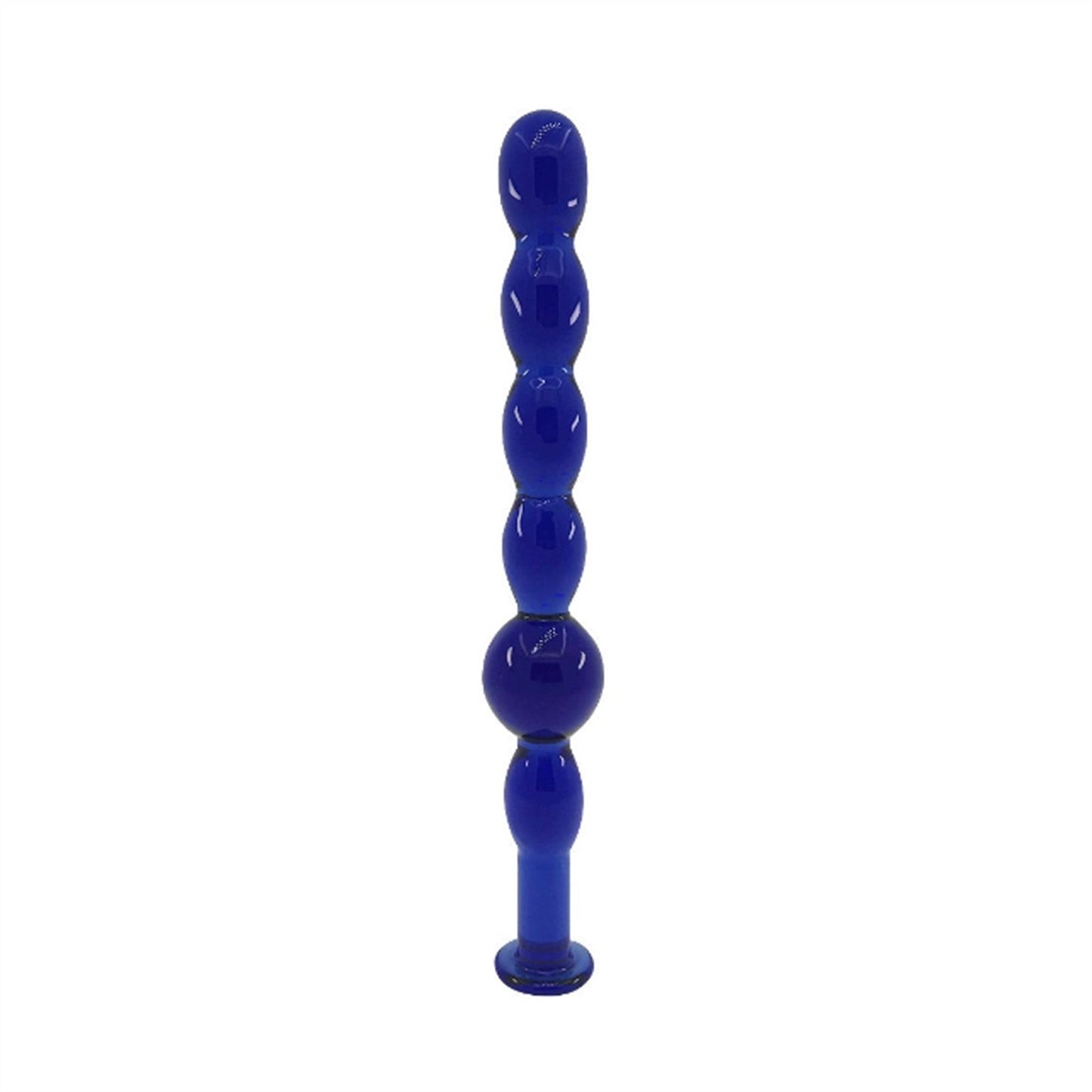 Blue Beads Crystal Glass Anal Plug Back Court Mast