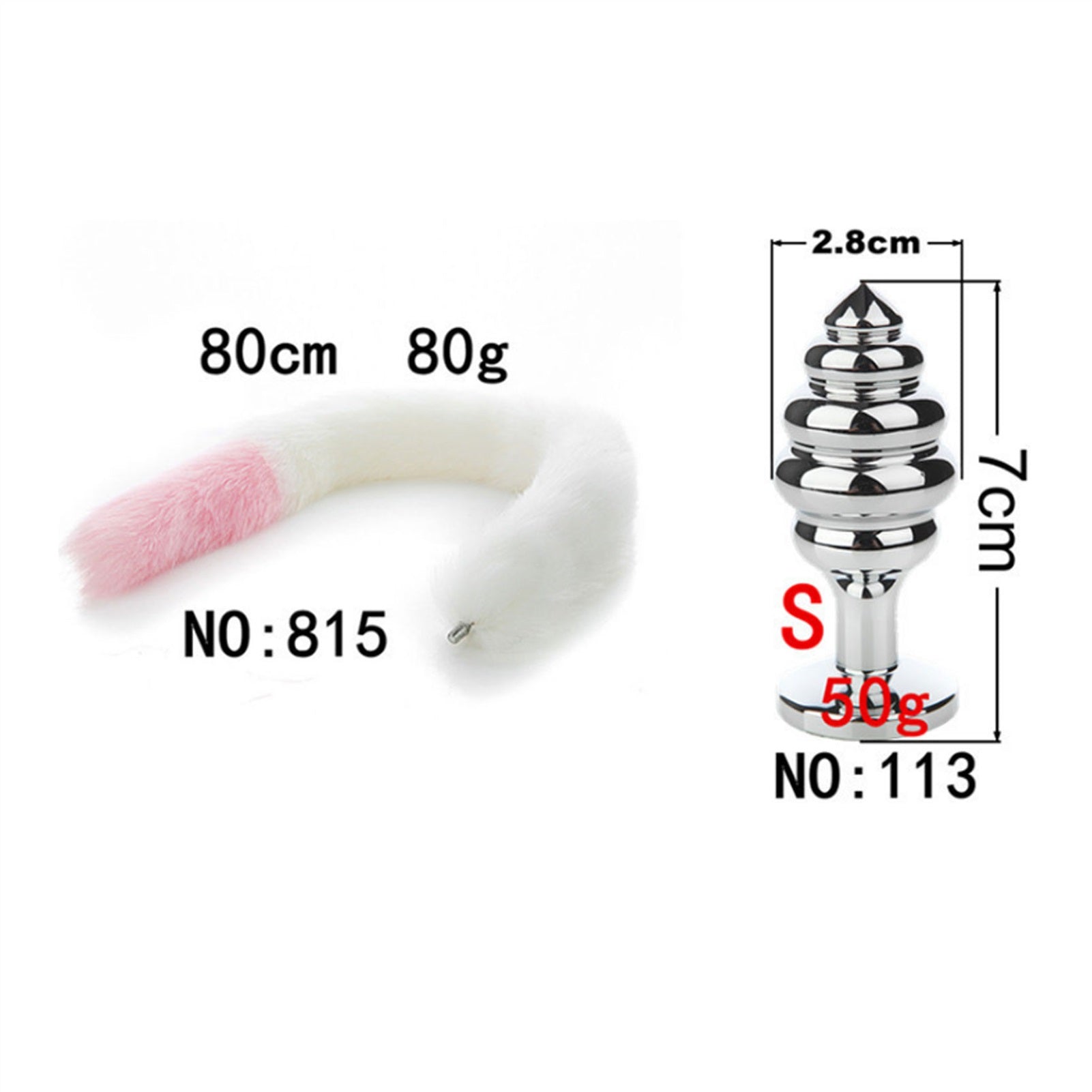 Removable Imitation Fox Tail Anal Plug For Couple 