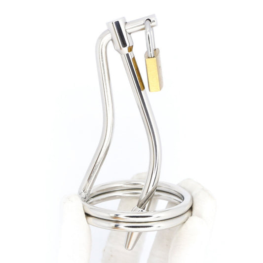 Male Metal Chastity Device Penis Lock Anal Plug Re