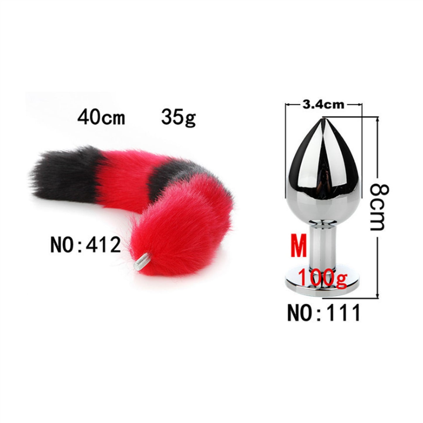 Removable Imitation Fox Tail Anal Plug For Couple 