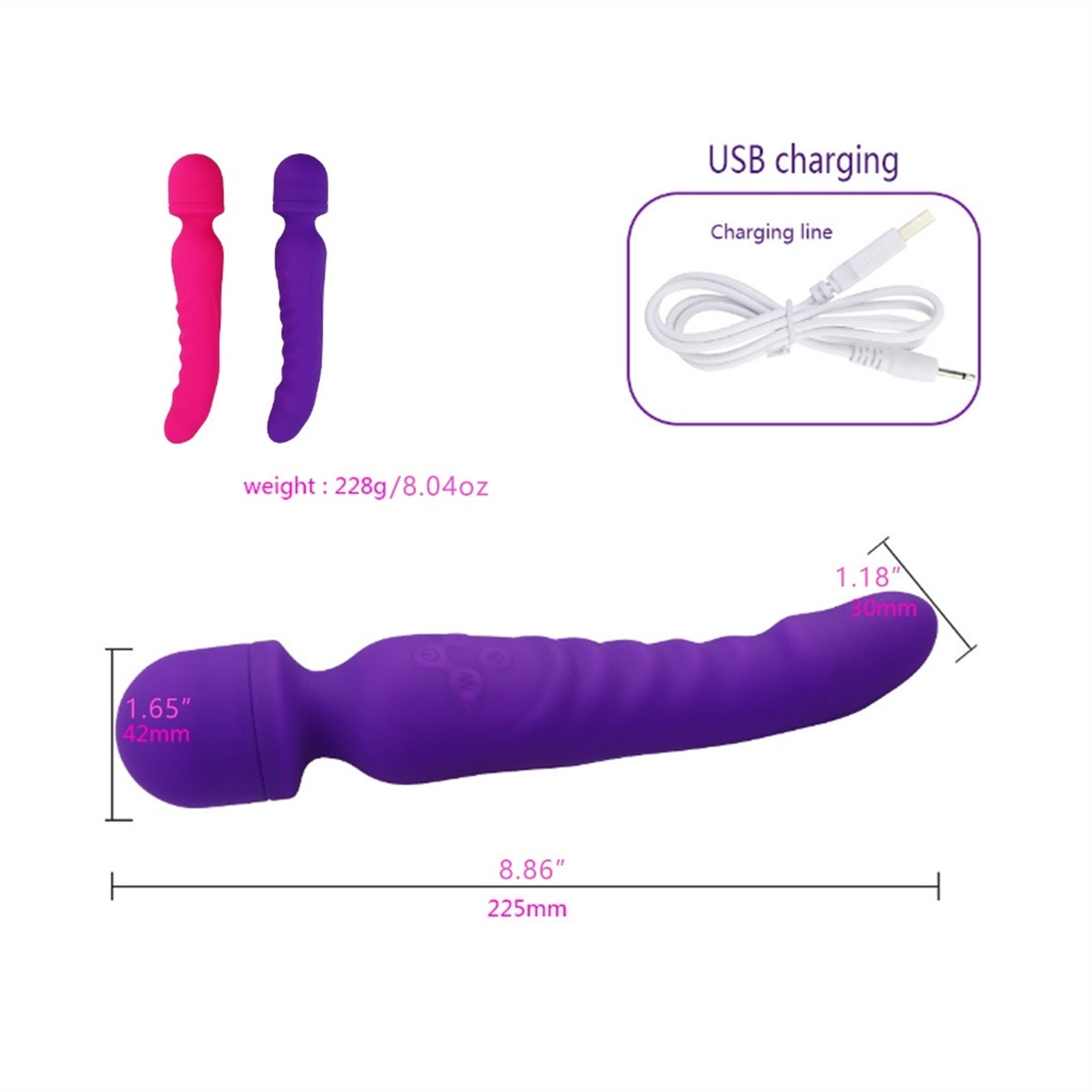 Heating Vibrator Female G-spot Double-headed Av Ro