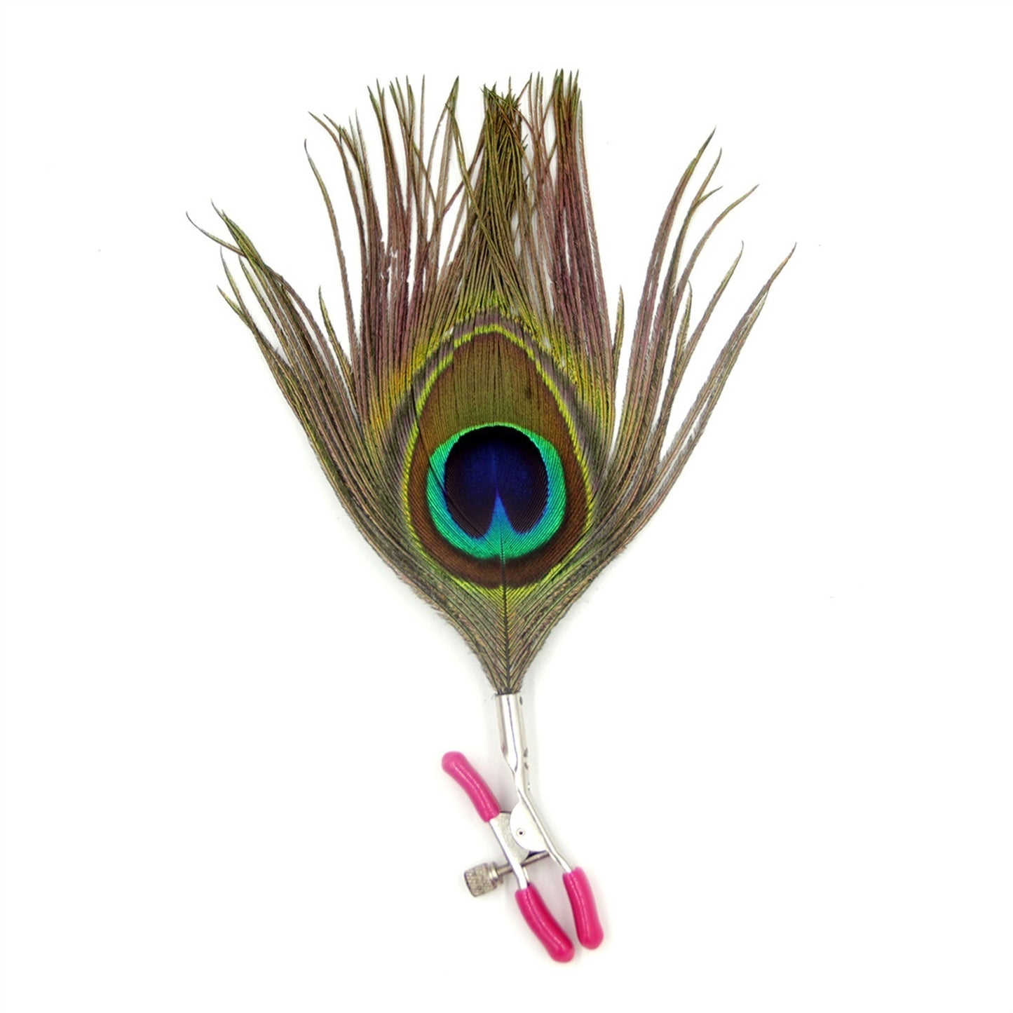 Adult Toy Metal Nipple Clamps With Peacock Feather