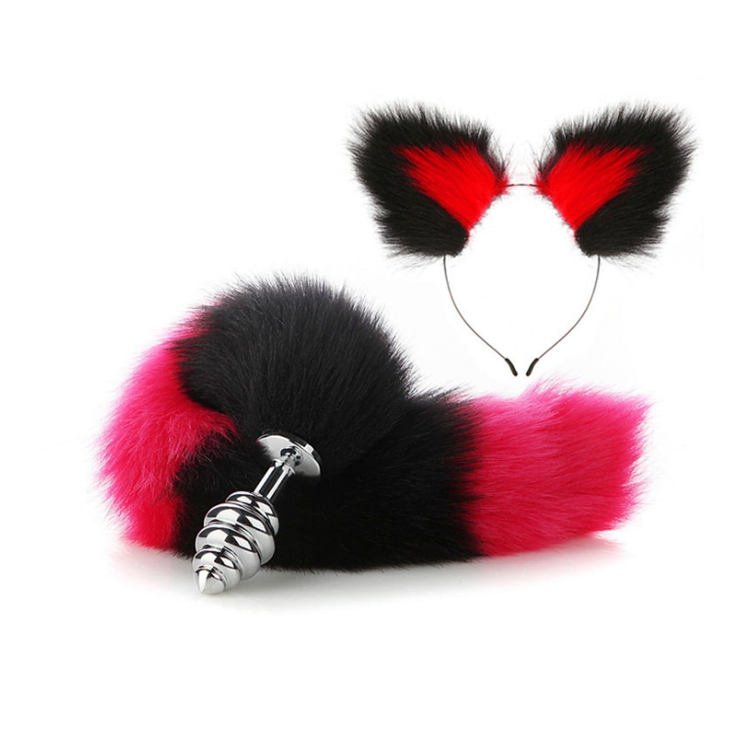 Faux fox tail anal plug ear hairpin set cosplay ad