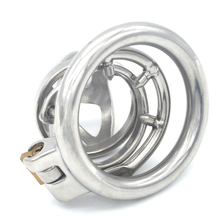 Spiked Ring Anti Off Short Chastity Cage with New 