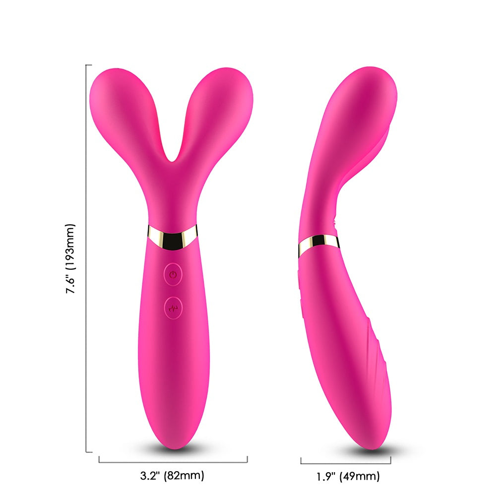 Y-shaped rabbit ear female massage vibrator couple