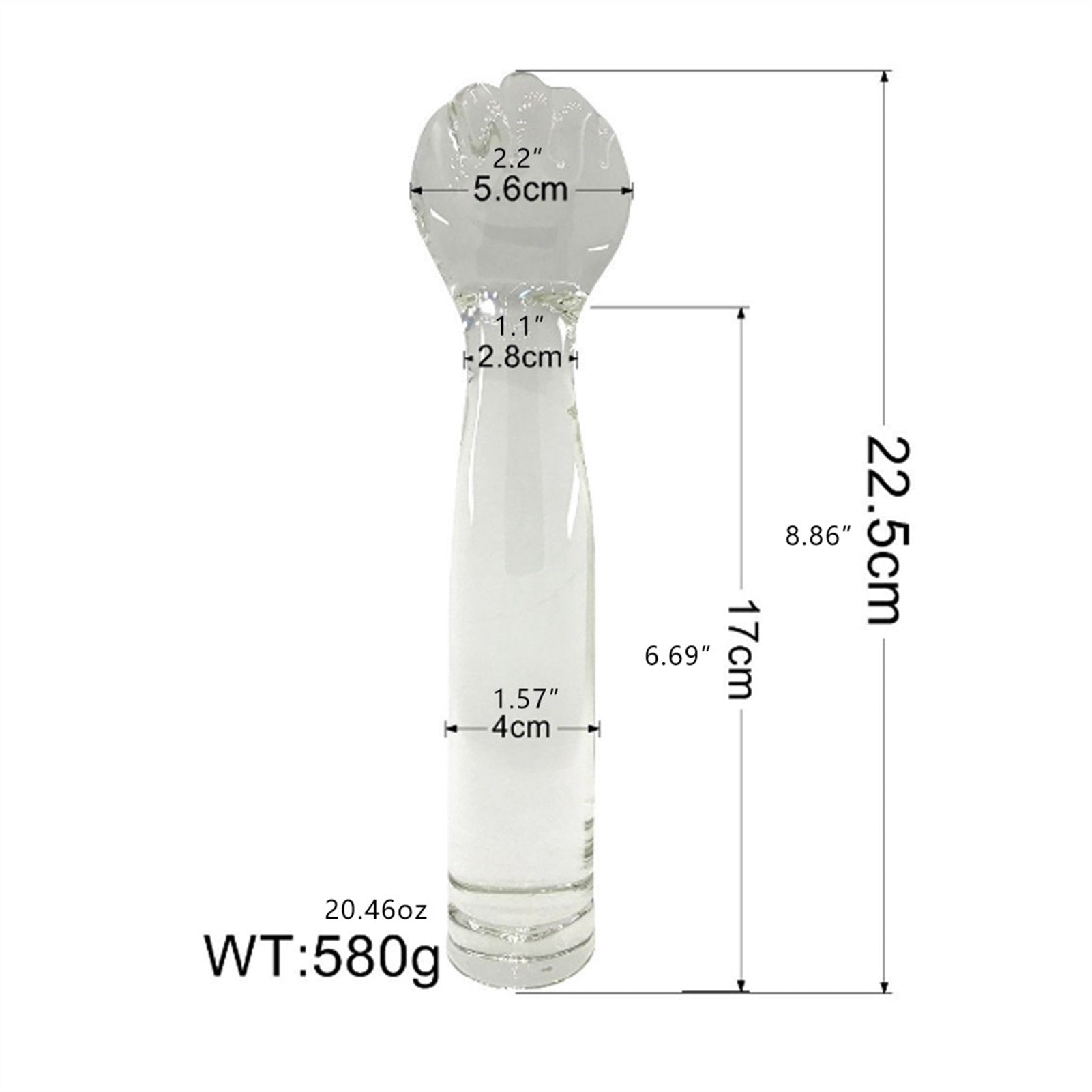 Oversized Boxing Glass Crystal Penis Anal Plug Ana