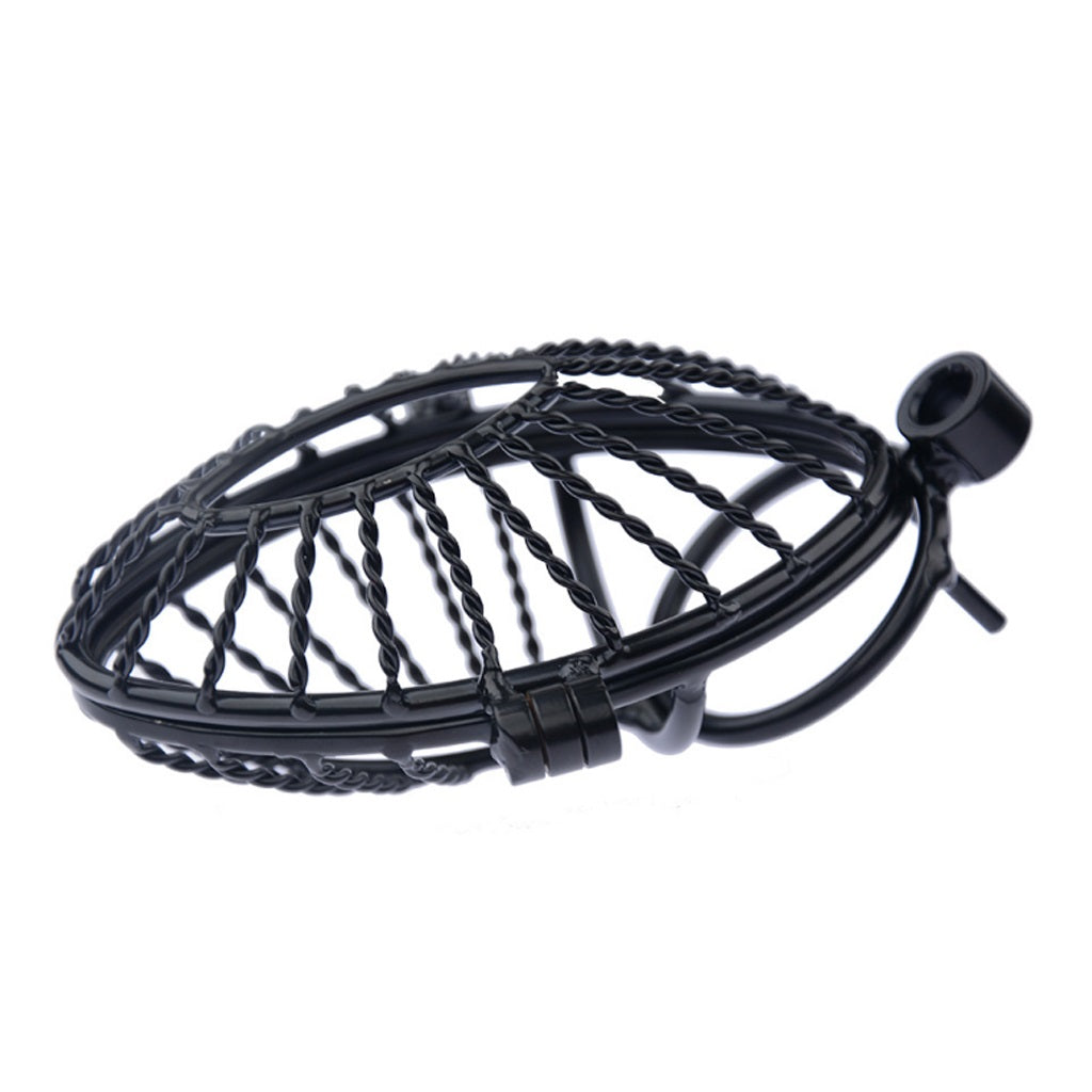 Male Metal Grid Hollow Black Protection Cage Chast