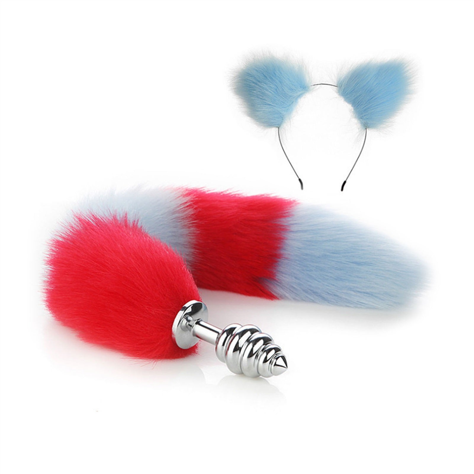 Faux fox tail anal plug ear hairpin set cosplay ad