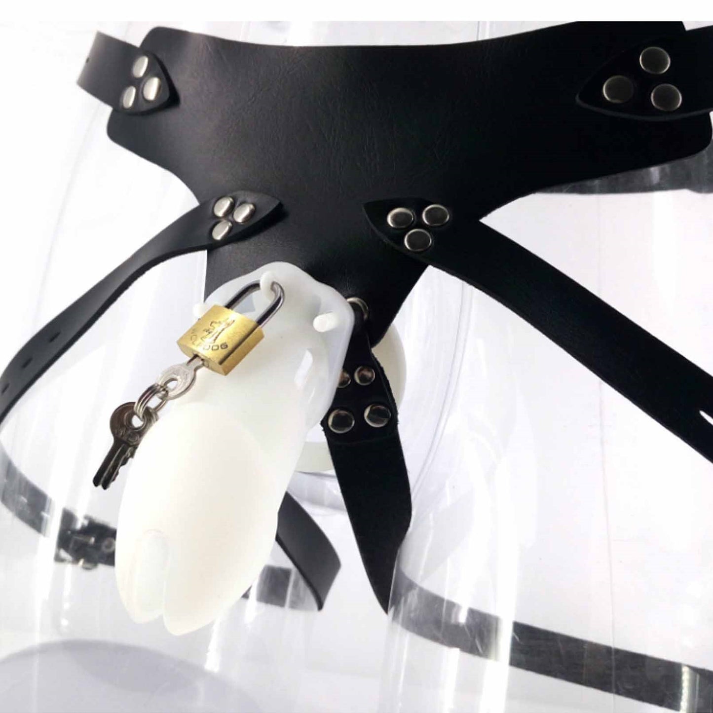 Women's Underwear Bound Chastity Belt PU Leather U