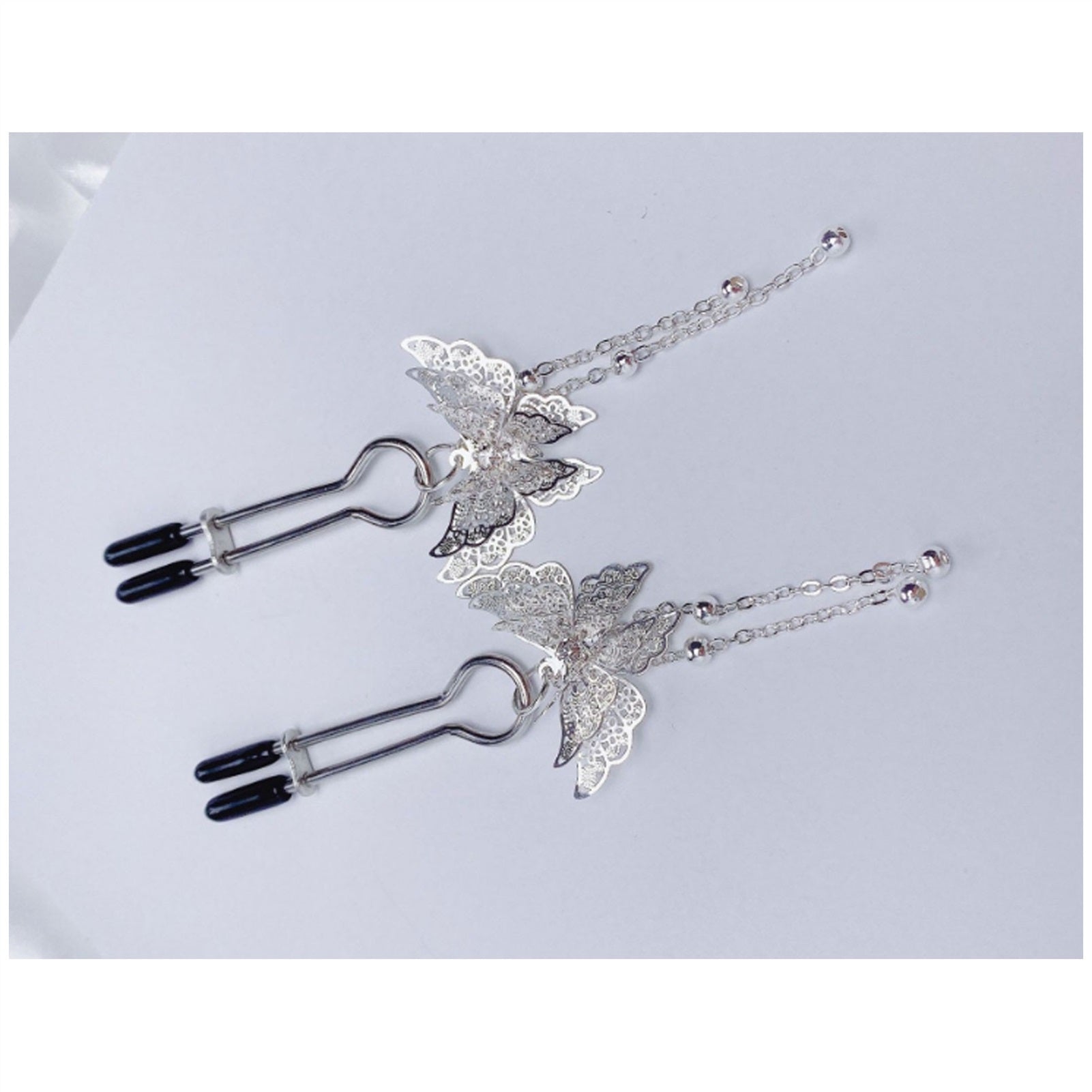 Butterfly Tassel Metal Clip Nipple Clamps With Scr