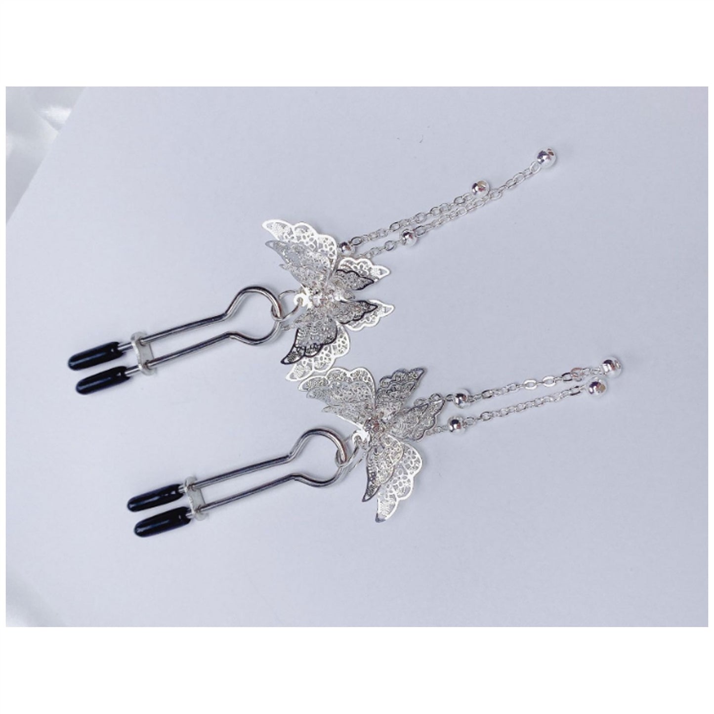 Butterfly Tassel Metal Clip Nipple Clamps With Scr