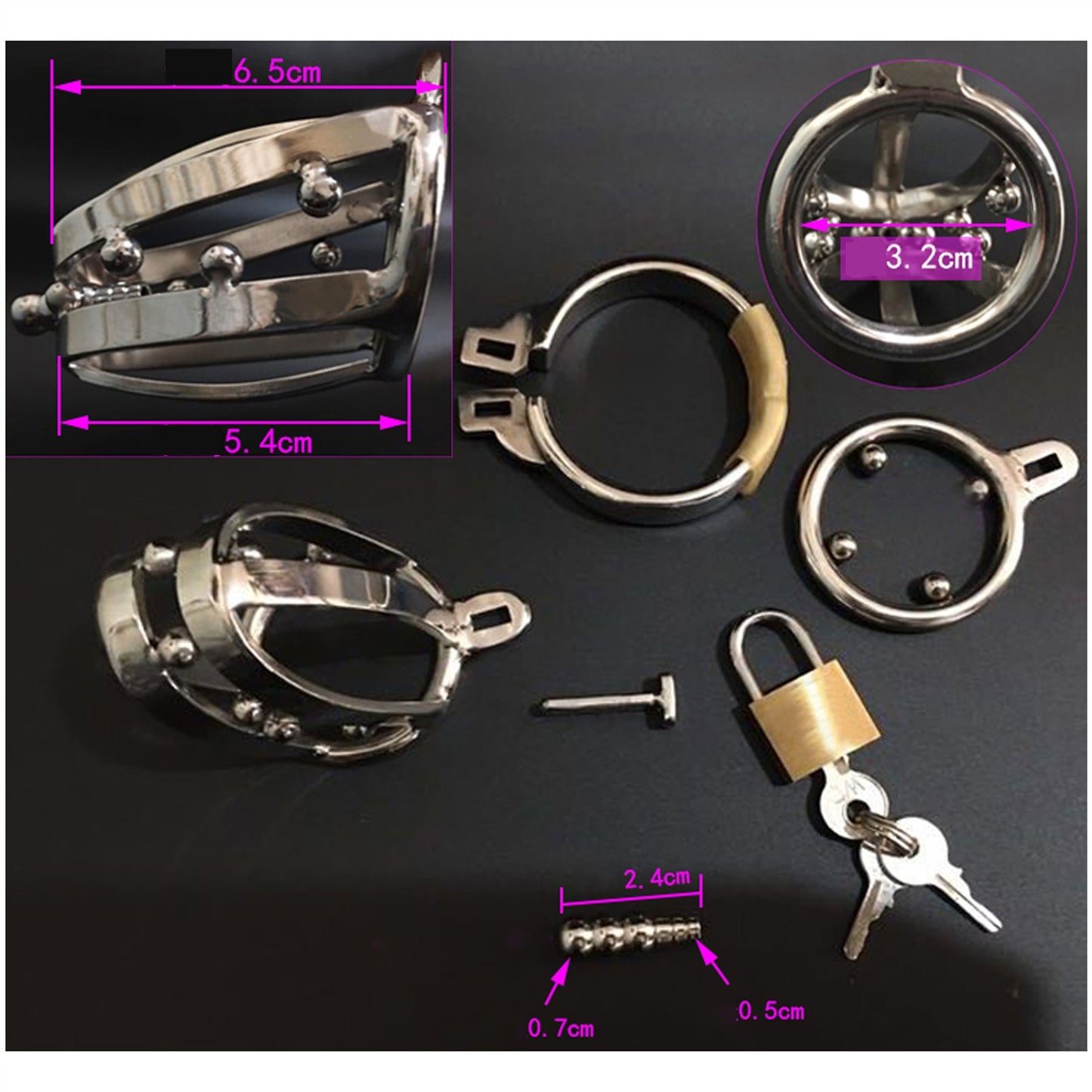 304 Stainless-steel Master Slave Chastity Device M