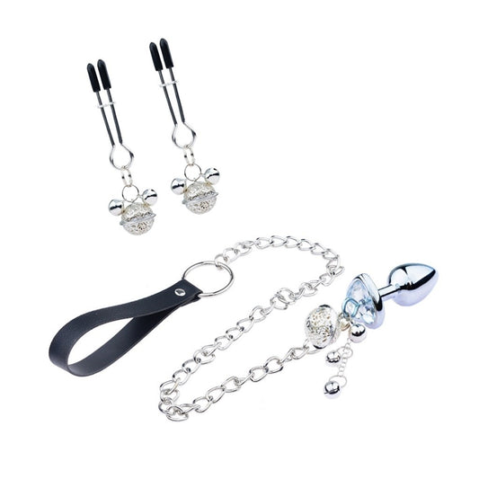 Stainless Steel Bell Pendant Nipple Clamps Plug Su