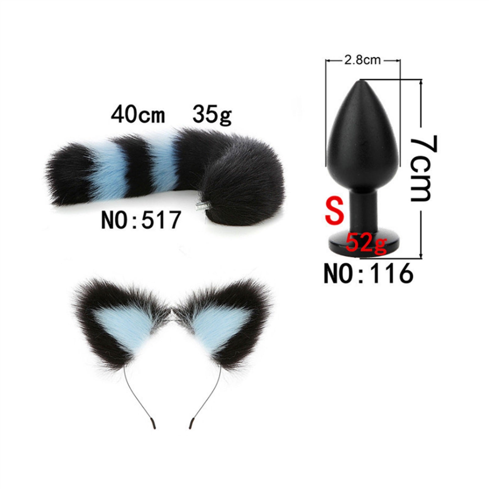 Faux Fox Tail Anal Plug Ear Hairpin Set Cosplay Ad