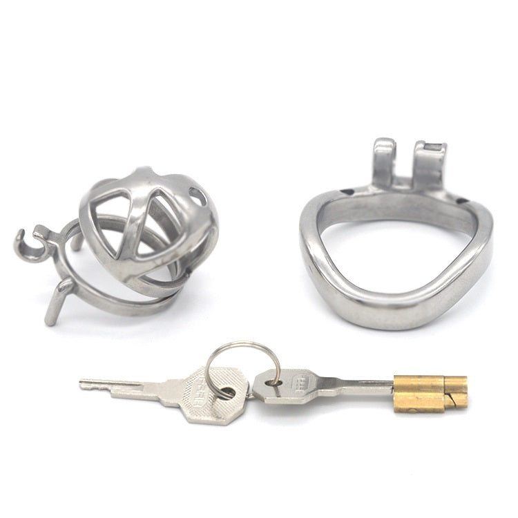 Chrome-plated Male Restraint Chastity Kit Cock Cag