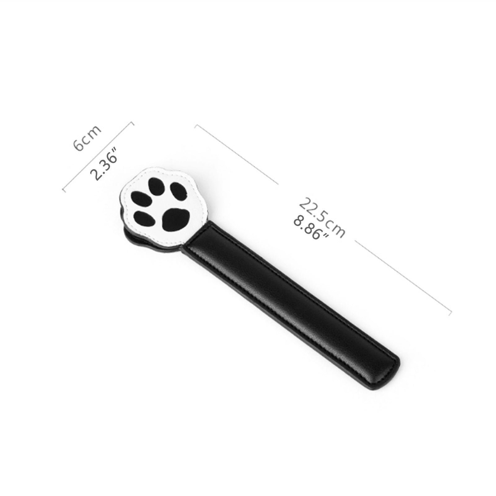 Black White Cat's Paw Leather PU Hand Racket To Pa